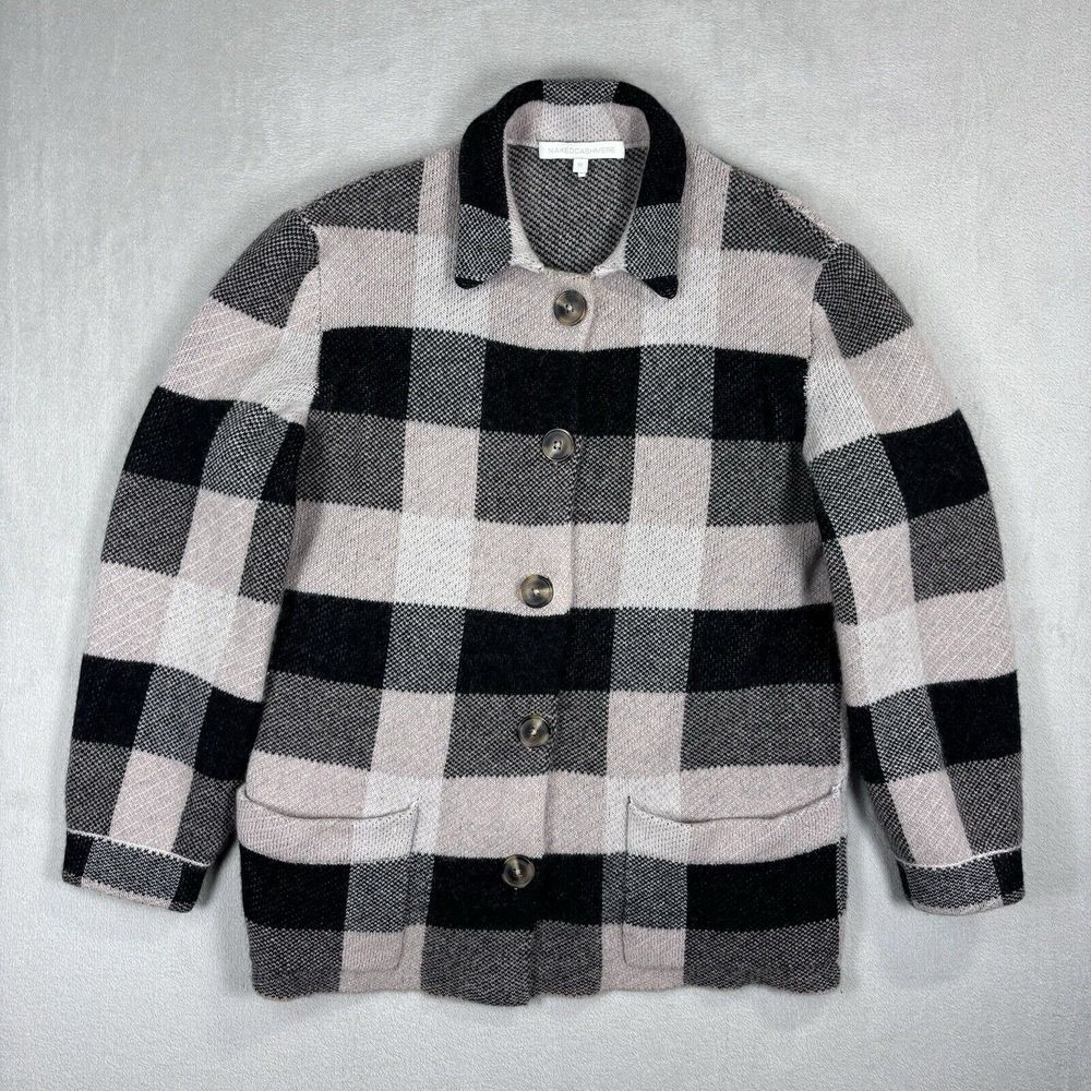 Naked Cashmere Sweater Women's XS Plaid Button Front Cardigan 100% Cashmere